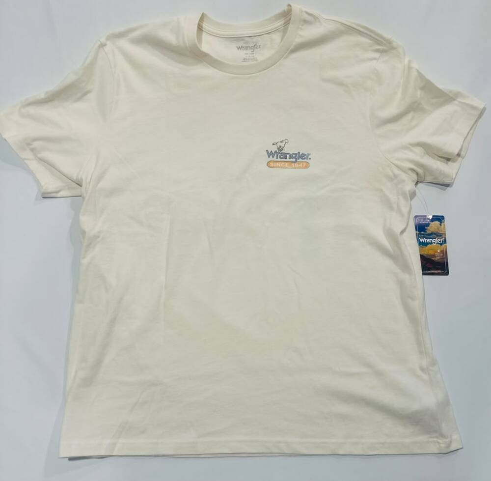 Wrangler "Original Cowboy Cut Graphic Tee – Cream/Ivory, NWT